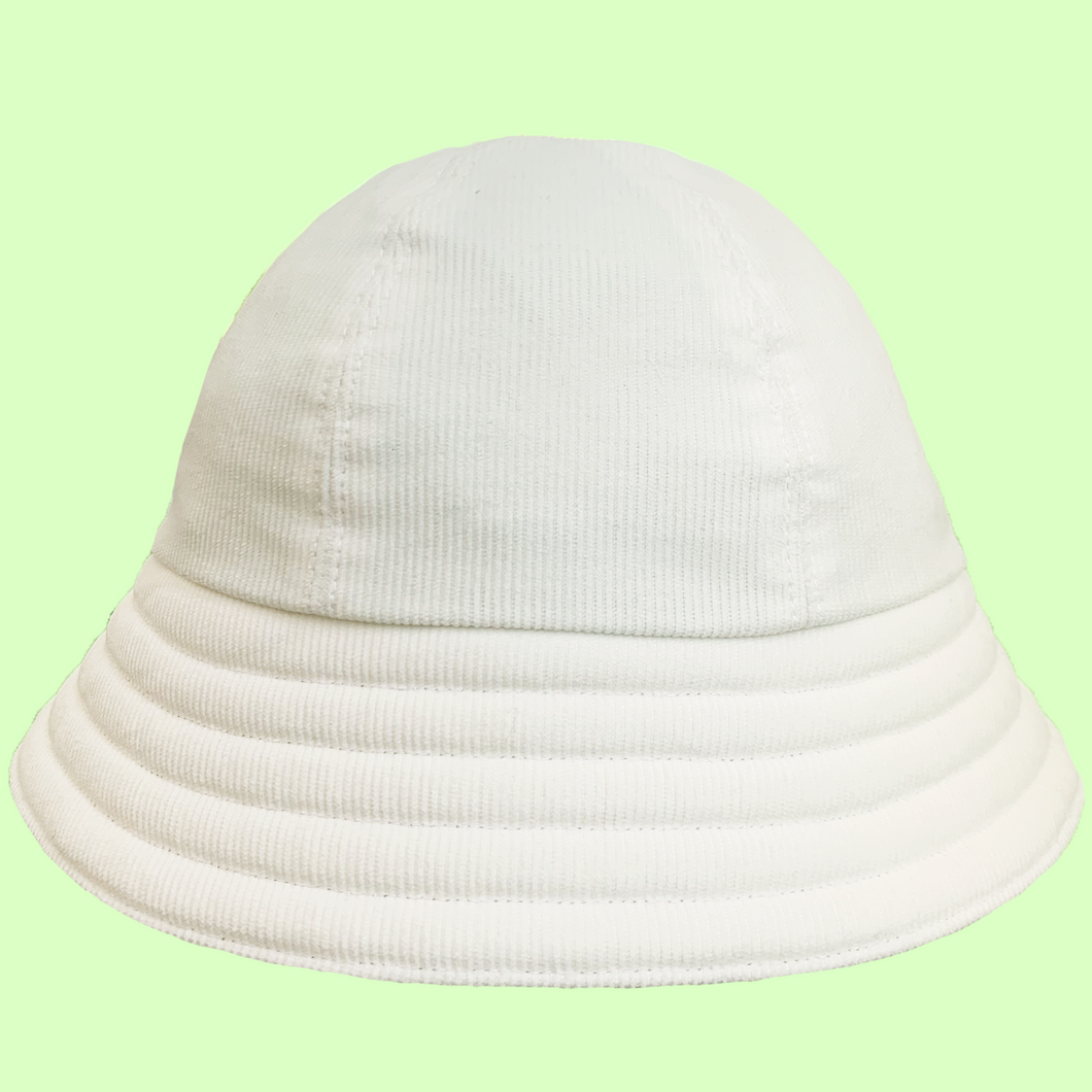 White Cord Round Bucket Hat